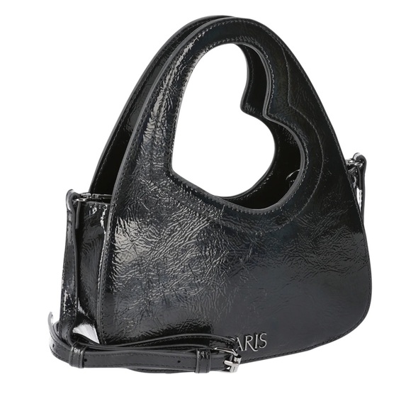 NWT Paris Hilton Heartbreaker Top Handle Bag with Crossbody Strap- Black - Picture 3 of 4